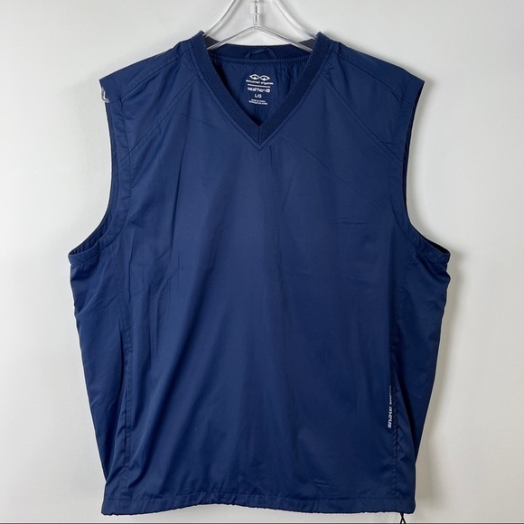Snake Eyes Weather 18 Navy Blue Windbreaker Golf Vest - Picture 1 of 6